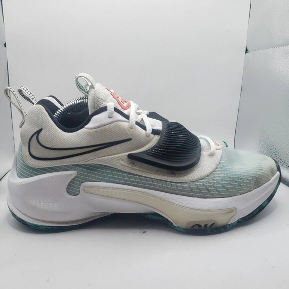 Nike Zoom Freak 3 White Green Emerald Max Giannis Antetokounmpo KD Men's sz 10 - Picture 3 of 7